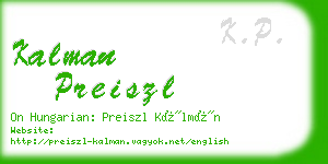 kalman preiszl business card